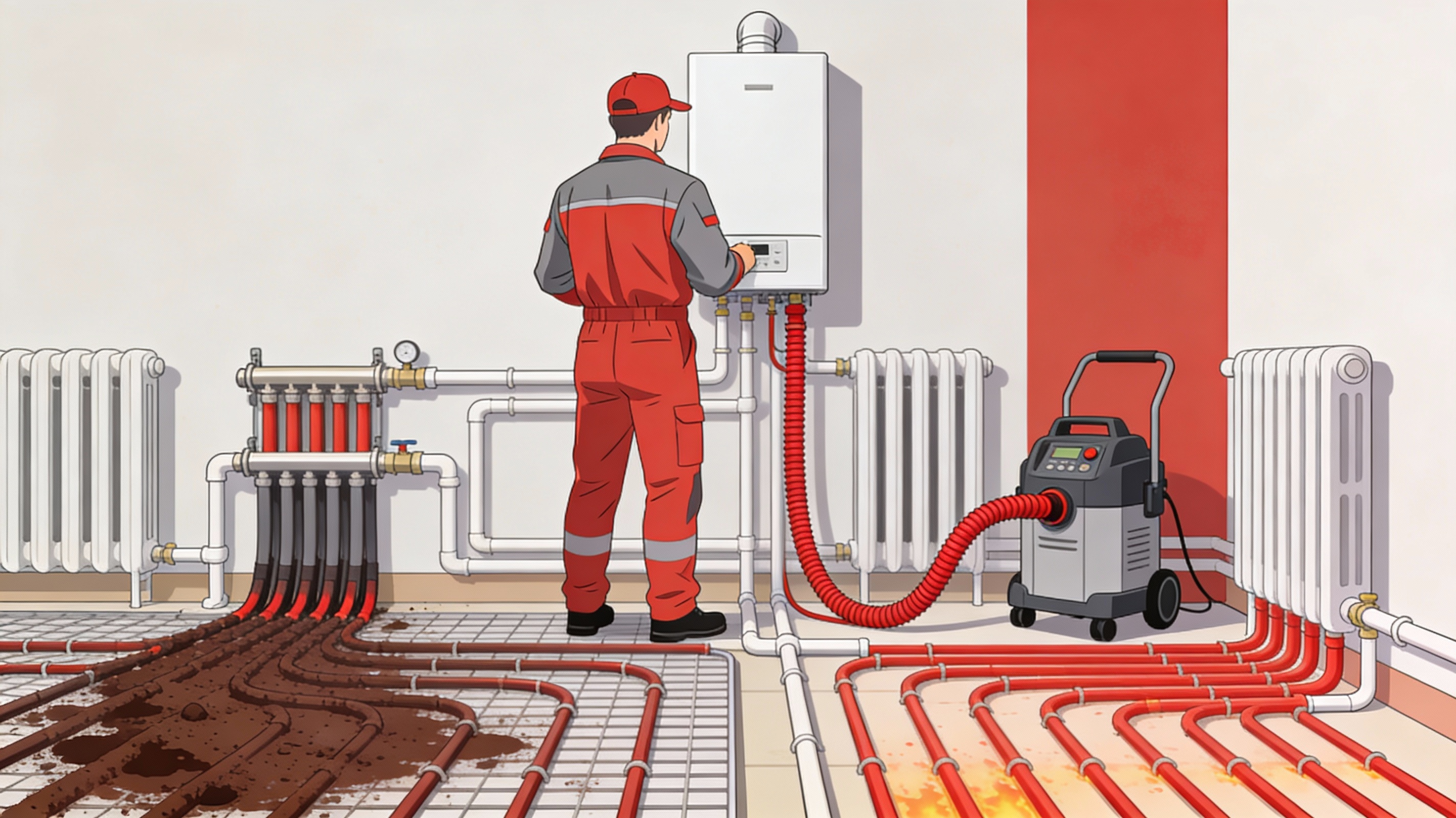 Désembouage des radiateurs et planchers chauffants